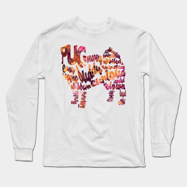 Pug Long Sleeve T-Shirt by inspirowl